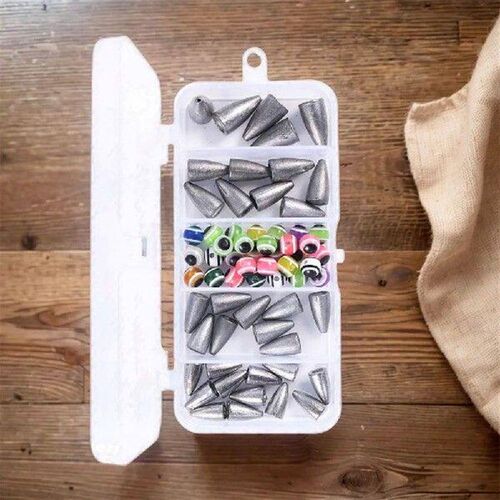 64Pcs/Box Fishing Texas Rig Tackle Fishing Sinker Weights