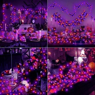 5M/10M/20M LED Halloween Purple Orange String Fairy Lights O