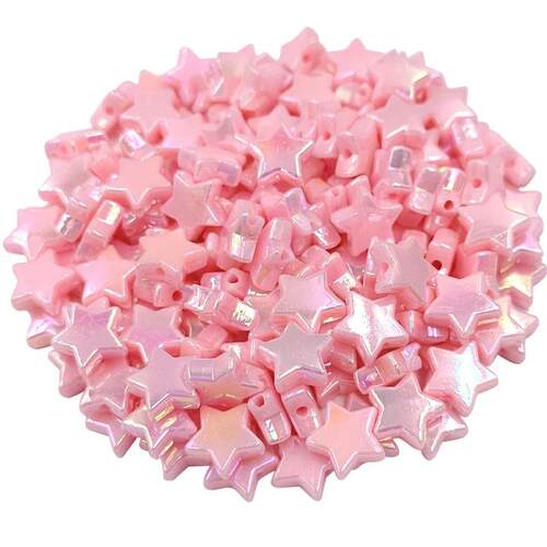 50Pcs 11mm Star Shape Acrylic Beads AB Color Cute For Jewelr