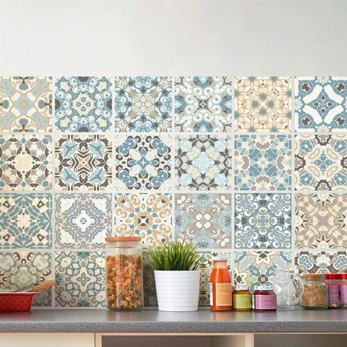 24pcs Waterproof Tiles Mosaic Wall Sticker Kitchen Bathroom