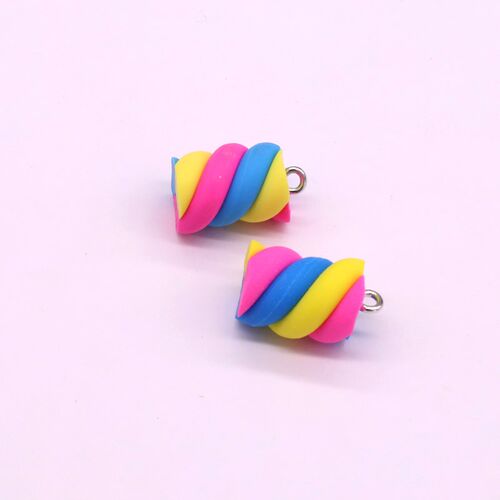 10pcs/Lots Colorful Gummy Earring Resin Charms Cute Macaron