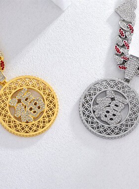 Hip Hop Diamond Spring Blessing Money Pendant Colorful Perso