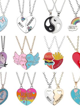 Fashion Best Friends Honey Love Couple Pendant Necklace 2 Pc