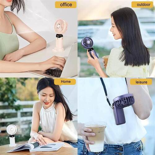 Handheld Mini Fan 3000mAh Foldable Portable Desk Outdoor