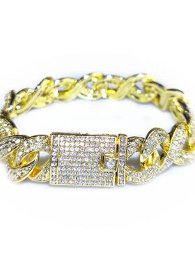 New 8-word chain unlimited chain Cuban chain drooling hip-ho