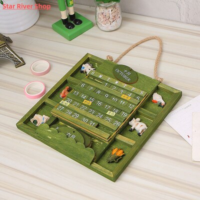 Wooden Wall Calendar Ornament Wall Decoration for Bedroom