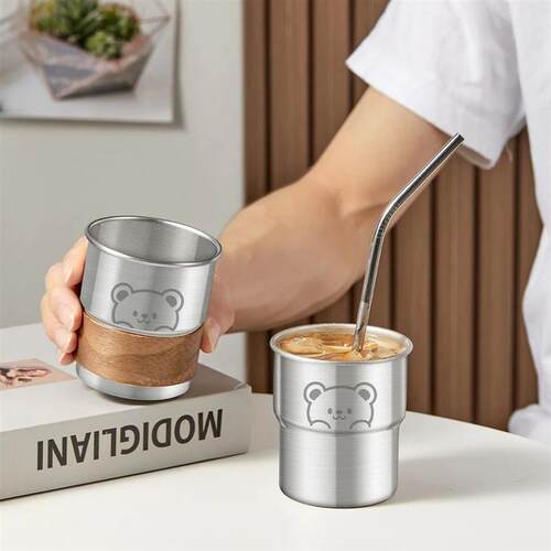 Cute Little Bear Water Mug 304 Stainless Steel Coffee Cup Wi