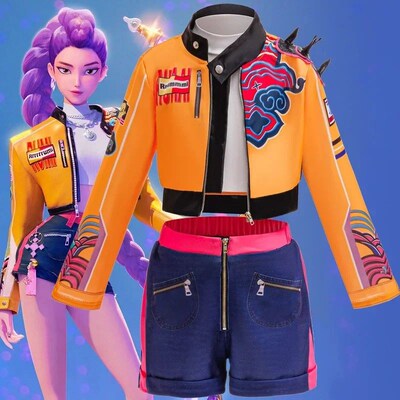 Girls K-POP Demon Hunters Rumi Cosplay Costume Rumi Coat T S