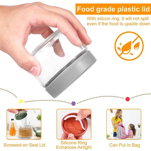 4Pcs 300/500ml Overnight Oats Jar Clear Glass Food Sealed Ca