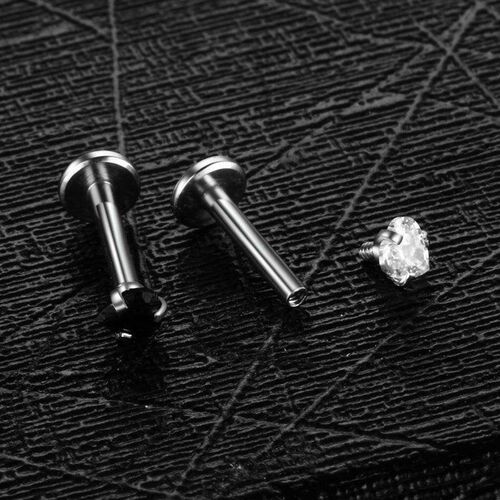 2pcs G23 Titanium 18G 8mm/10mm Threadless Push-in Flat Back