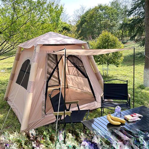 A large inflatable tent for 5-8 people, waterproof camping t