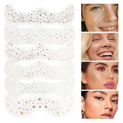 6pcs Hot Stamping Freckles Makeup Patches Metallic Radiation