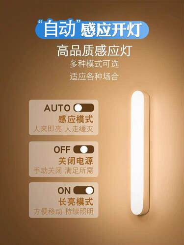 PIR Motion Sensor LED Night Light USB Rechargeable Lamp