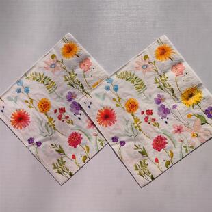 Spring Summer Floral Paper Napkins Decoupage 蝶骨巴特餐巾纸