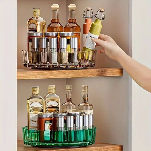 360Rotating Tray Spice Rack Pantry Cabinet Turntable With