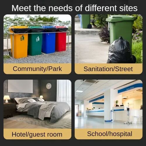 50PCS/1Roll Large Garbage Bags 50L/100L Black Hotel Property