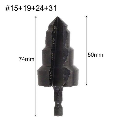 1PC 1 In 3 PPR Lifting Stepped Drill Bit Hex Shank PPR