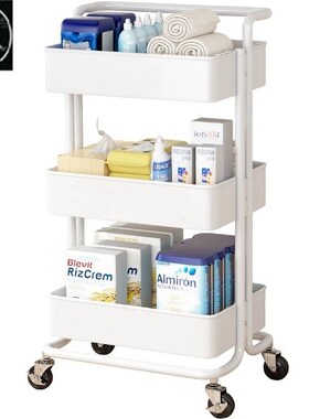 Kitchen shelving trolley with wheel small household storage
