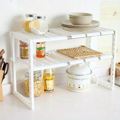 1 Stainless Steel Expandable Kitchen Sink Storage Rack Cabin
