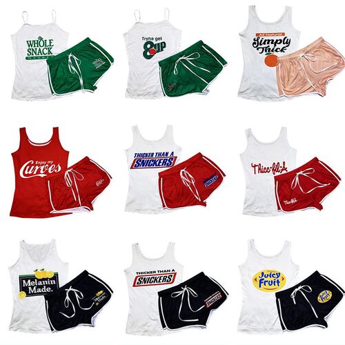 Womens Shorts Fitness Two Piece Set Shoulder Crop Top Slim