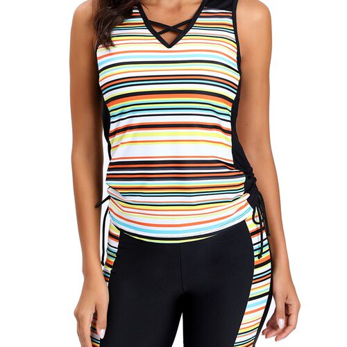 Drawstring Tankini 2023 Plus Large Size Swimsuit Women Two P