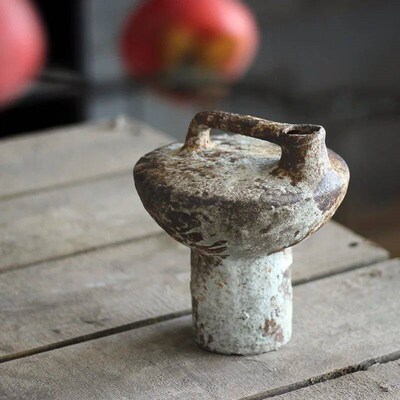 Ceramic Vase Rough Pottery Vase Flower Arrangement Vintage H