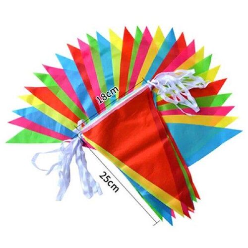 100 Meter Colorful Triangle String Flag Multi Colour Banner