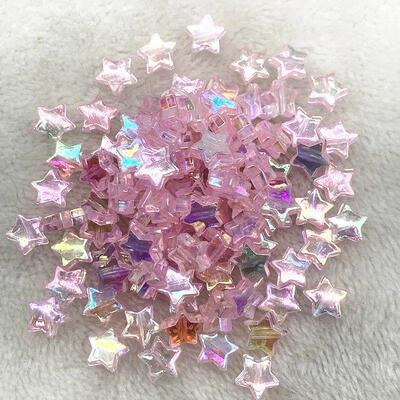 50pcs 11mm Transparent Color Five-pointed Star Acrylic Beads