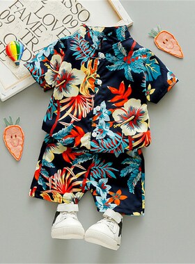 0-5Y Kids Baby Boy Clothes Boho Summer Floral Print Sets 2Pc