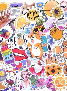 50PCS Cool Summer Vsco Stickers Pack Pink Girl Anime Stiker