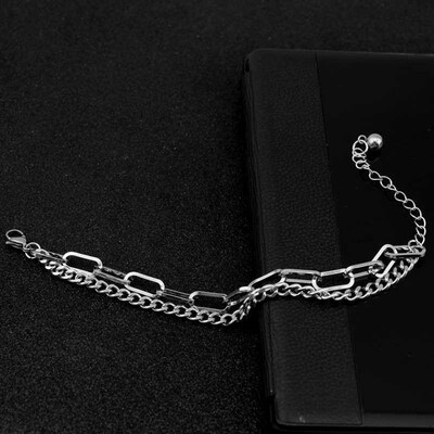 Stainless Steel Combination Chain Brlet Neutral Style Double