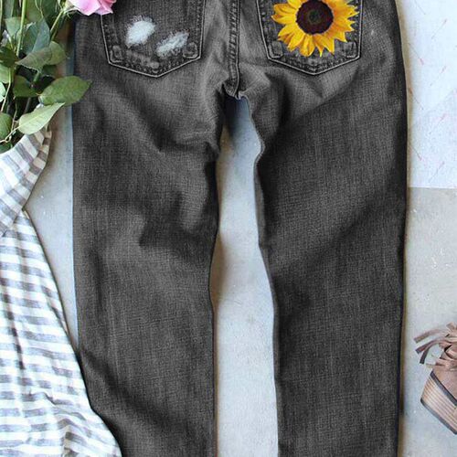 Europe and America summer new style hole print jeans, women
