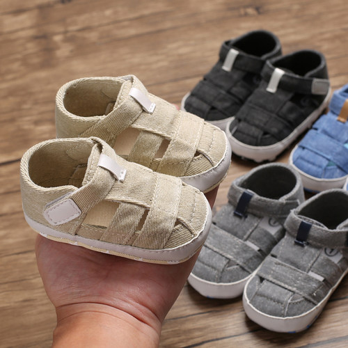 Summer Newborn Baby Boy Girl Solid First Walkers Soft Sole C