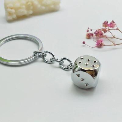 New Dice Key Chain Metal Personality Dice Poker Soccer Guita