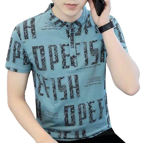 Summer mens short-sleeved polo shirt inch shirt fashion sli