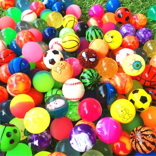 10Pcs 25mm Colored Boy Bouncing Ball Cute Luminous Children