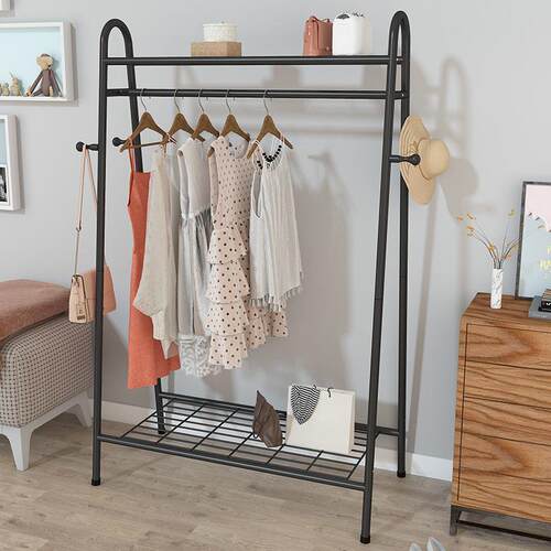Clothes rack single pole type hanging clothes shelf storage
