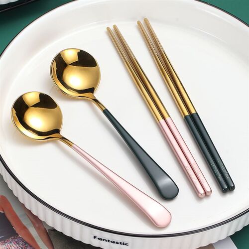 Chopsticks spoon set for office workers portable cutlery box