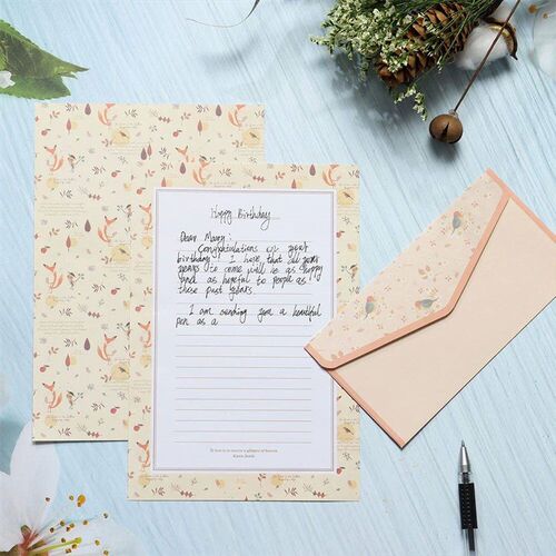 Vintage Floral Letter Stationery Writing Paper 6PCS With Env