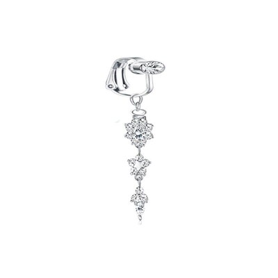 Multistyle Zircon Nonpiercing Earring Navel Ring Dualuse Bel
