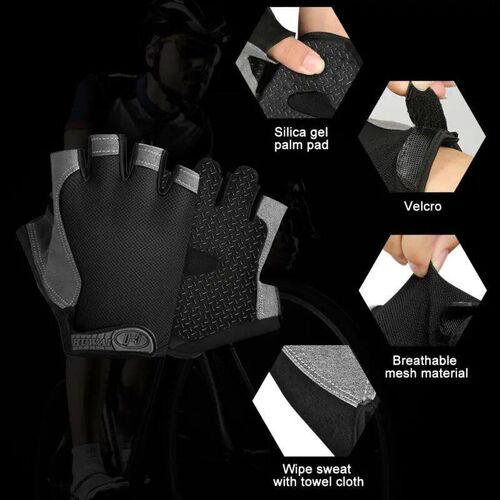Half Finger Cycling Gloves Men Women Anti Slip Shock Breatha