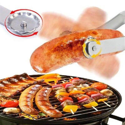1PC New BBQ Sausage Turning Tongs Cooking Grill Tongs