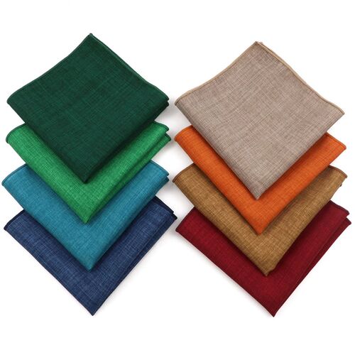 Solid Color Cotton Hankies Soft Touch Handkerchief For Men C