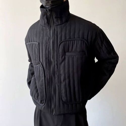 2023 winter Korean style Unique standing Collar zipper coat