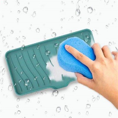 Self Draining Soap Bar Holder Silicone Kitchen Sink Soap