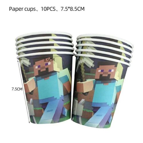 Miner Crafting Pixel Game Party Supplies Disposable Tablewar