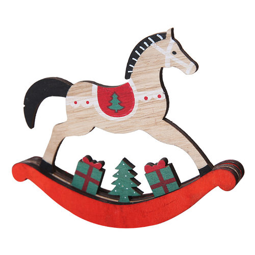 Christmas decorations wooden rocking horse kindergarten toys