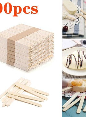 100pcs Natural Wooden Ice Cream Popsicle Sticks Wood Stick I