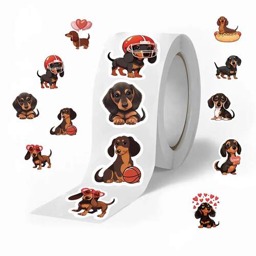 500pcs/roll Animal Dachshunds Cartoon Graffiti Sticker DIY G
