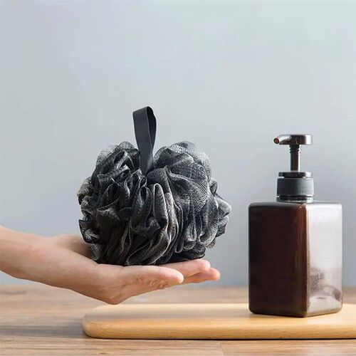 Soft Shower Mesh Foaming Sponge Exfoliating Scrubber Black B